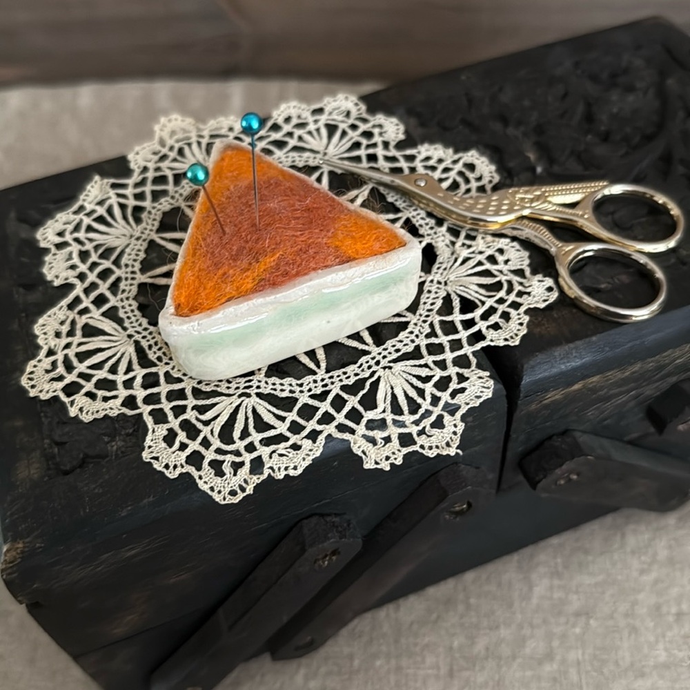 ❤️Hand Crafted Glazed Clay Pin Cushion